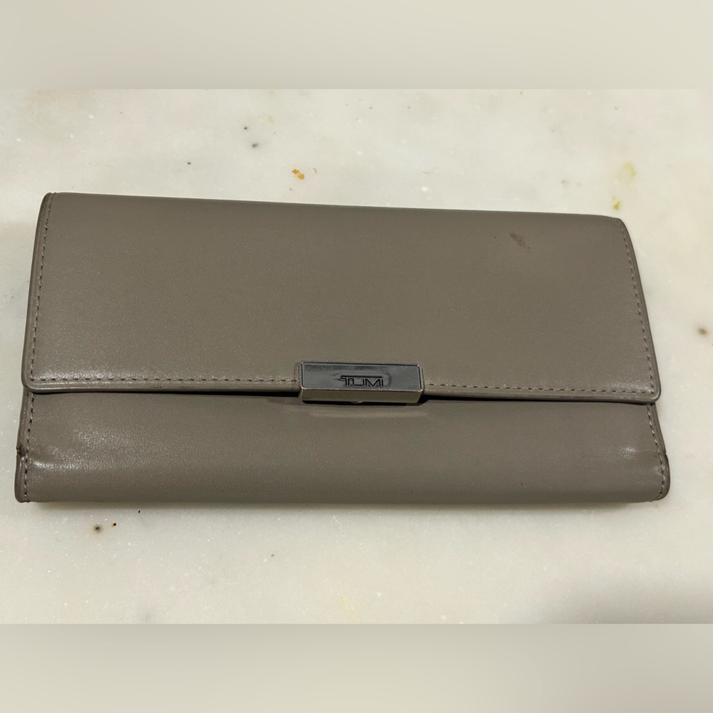 TUMI Taupe Leather wallet